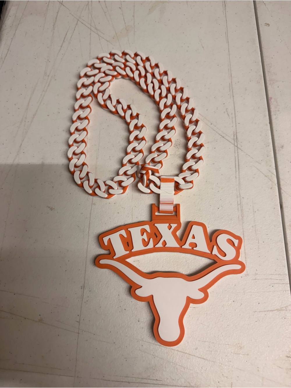 Texas Longhorns Orange and White Logo Pendant Necklace - Unbranded